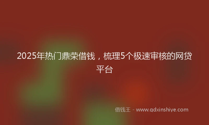 2025年热门鼎荣借钱，梳理5个极速审核的网贷平台