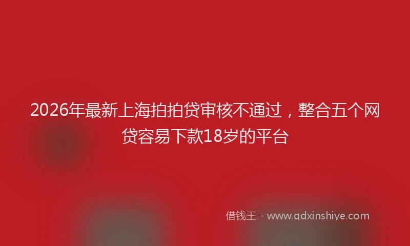 2026年最新上海拍拍贷审核不通过，整合五个网贷容易下款18岁的平台