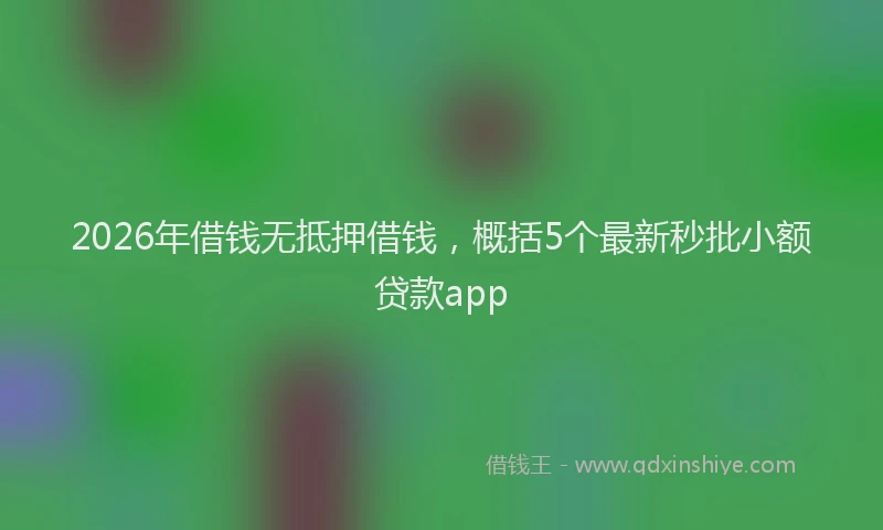 2026年借钱无抵押借钱,概括5个最新秒批小额贷款app