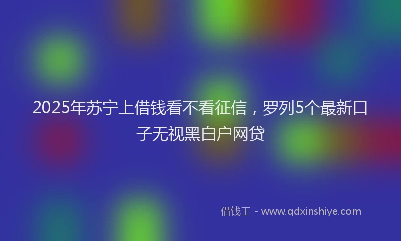 2025年苏宁上借钱看不看征信，罗列5个最新口子无视黑白户网贷
