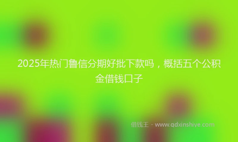 2025年热门鲁信分期好批下款吗，概括五个公积金借钱口子