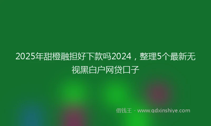 2025年甜橙融担好下款吗2024，整理5个最新无视黑白户网贷口子