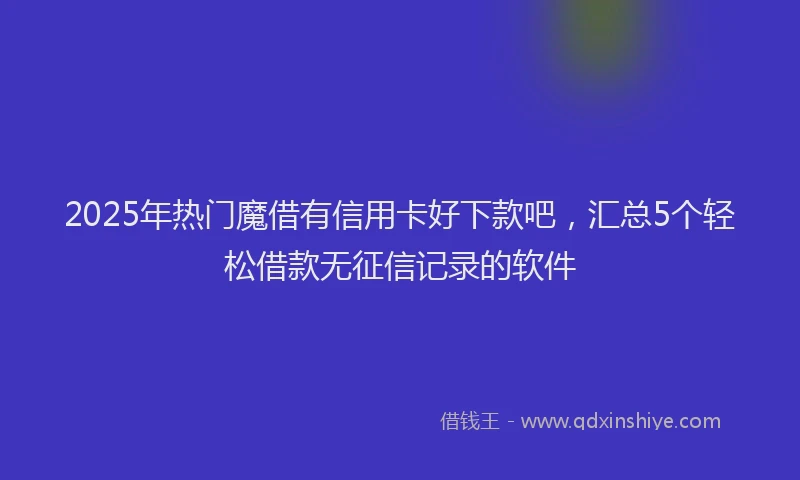 2025年热门魔借有信用卡好下款吧，汇总5个轻松借款无征信记录的软件