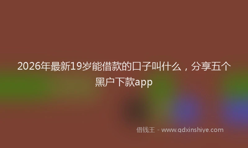 2026年最新19岁能借款的口子叫什么,分享五个黑户下款app
