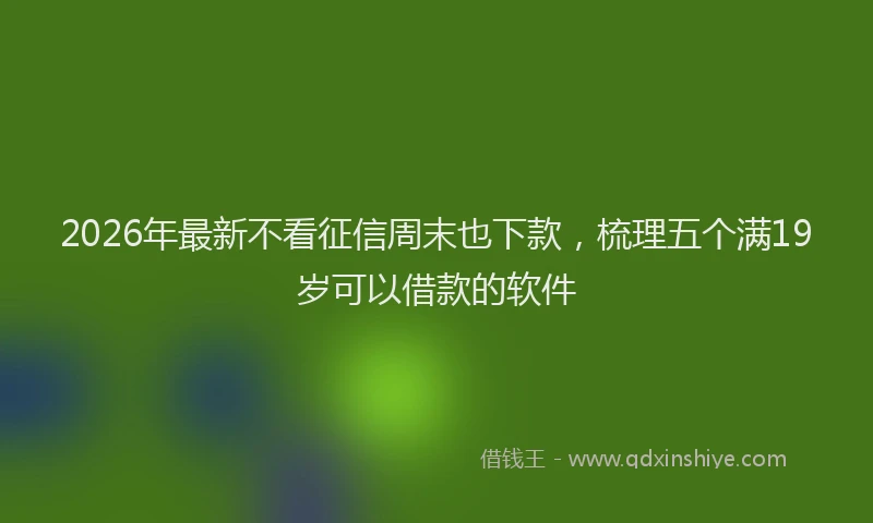 2026年最新不看征信周末也下款,梳理五个满19岁可以借款的软件