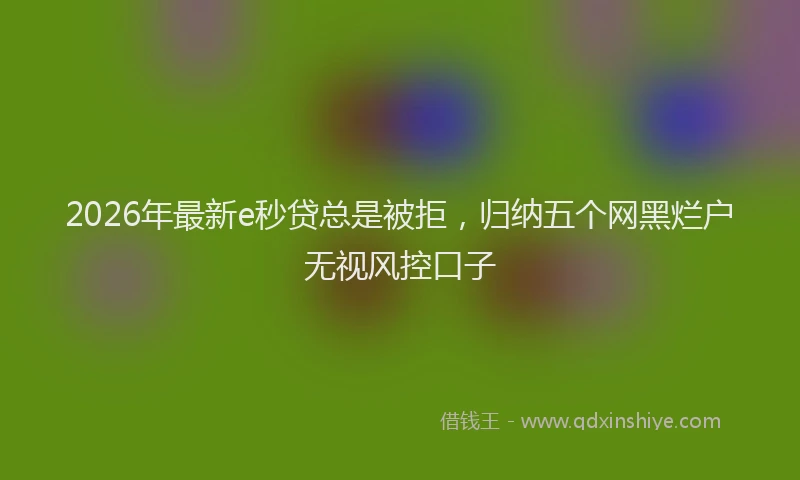 2026年最新e秒贷总是被拒,归纳五个网黑烂户无视风控口子