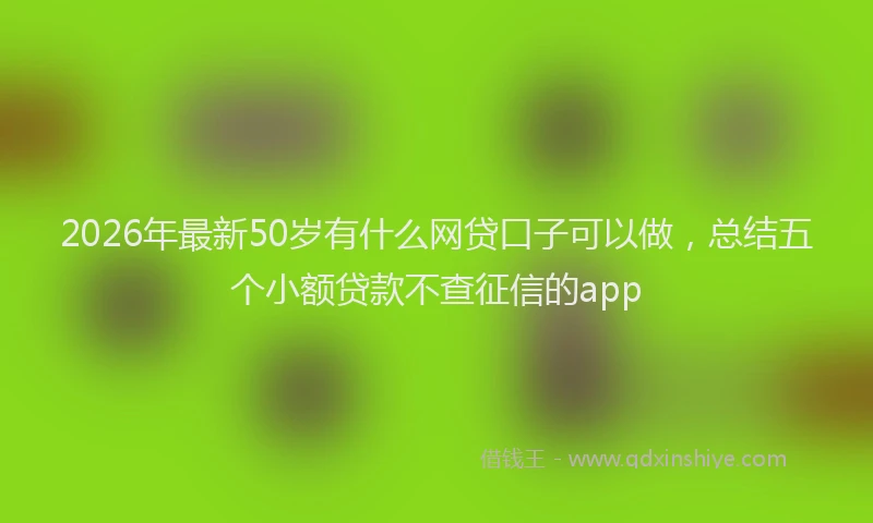 2026年最新50岁有什么网贷口子可以做，总结五个小额贷款不查征信的app