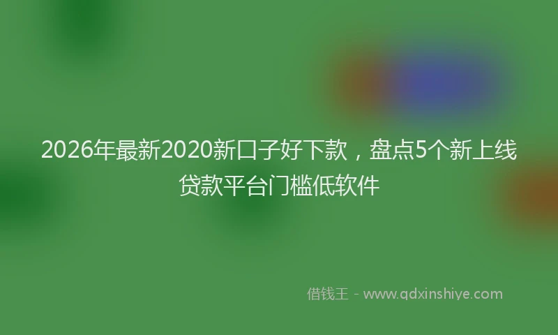 2026年最新2020新口子好下款，盘点5个新上线贷款平台门槛低软件