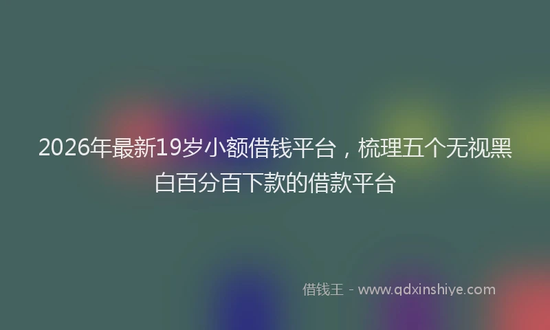 2026年最新19岁小额借钱平台，梳理五个无视黑白百分百下款的借款平台