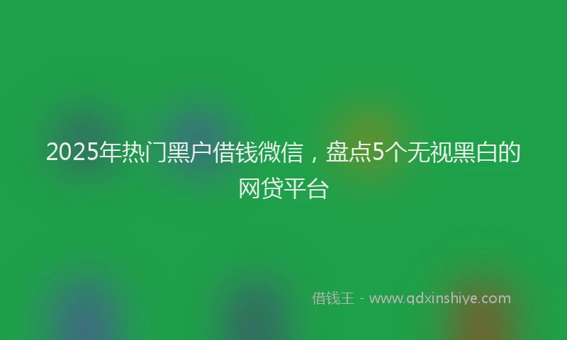 2025年热门黑户借钱微信,盘点5个无视黑白的网贷平台