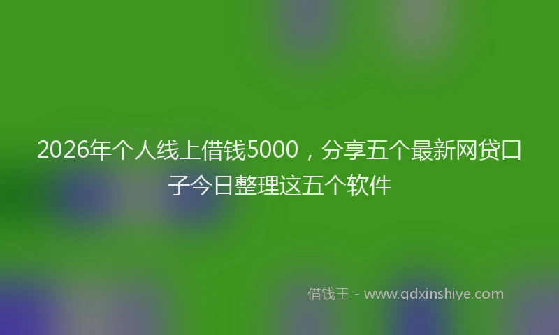 2026年个人线上借钱5000，分享五个最新网贷口子今日整理这五个软件