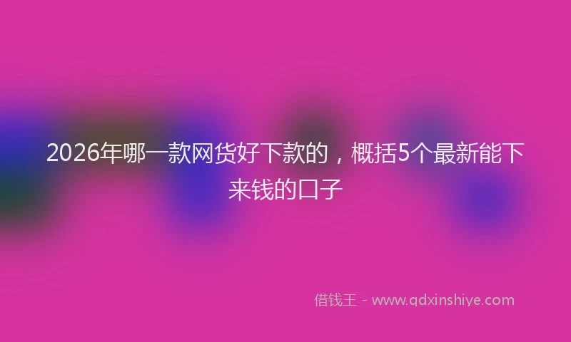 2026年哪一款网货好下款的,概括5个最新能下来钱的口子