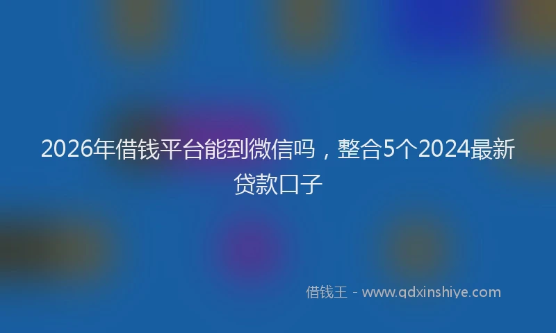 2026年借钱平台能到微信吗，整合5个2024最新贷款口子