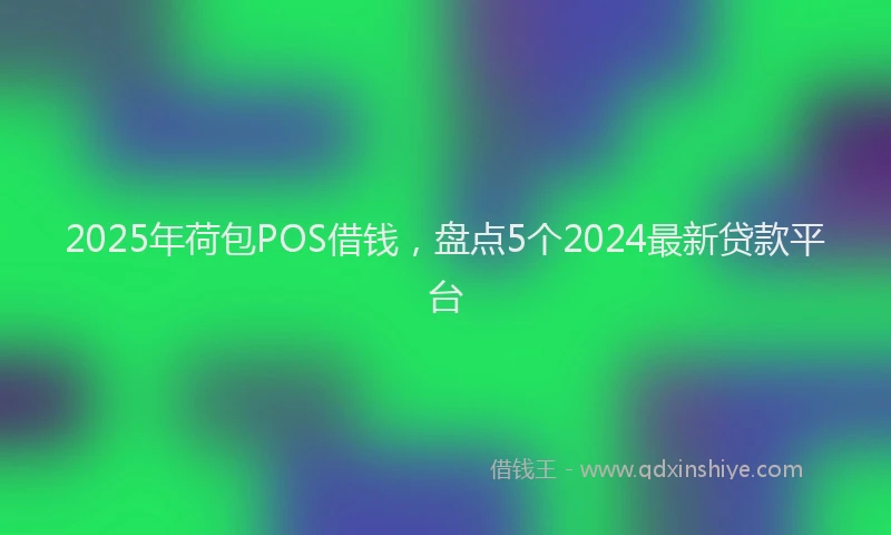 2025年荷包POS借钱，盘点5个2024最新贷款平台