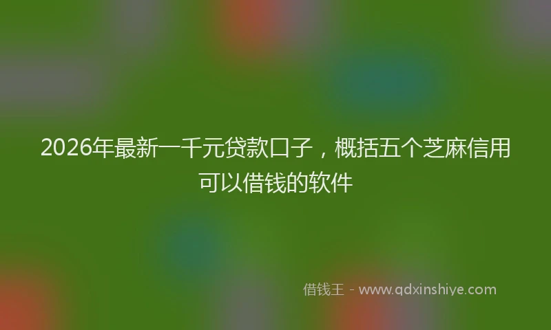 2026年最新一千元贷款口子，概括五个芝麻信用可以借钱的软件