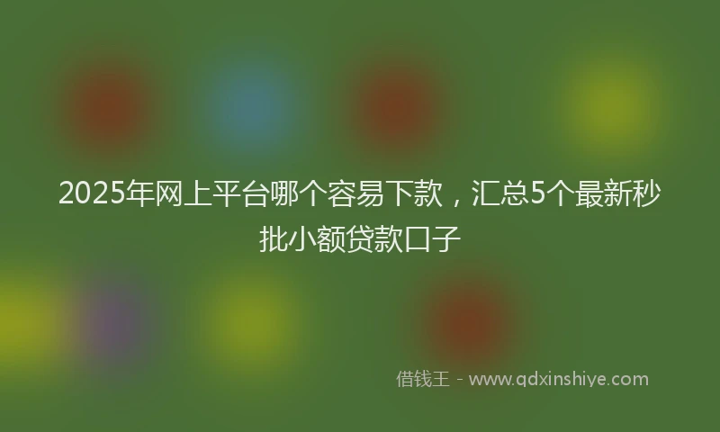 2025年网上平台哪个容易下款，汇总5个最新秒批小额贷款口子