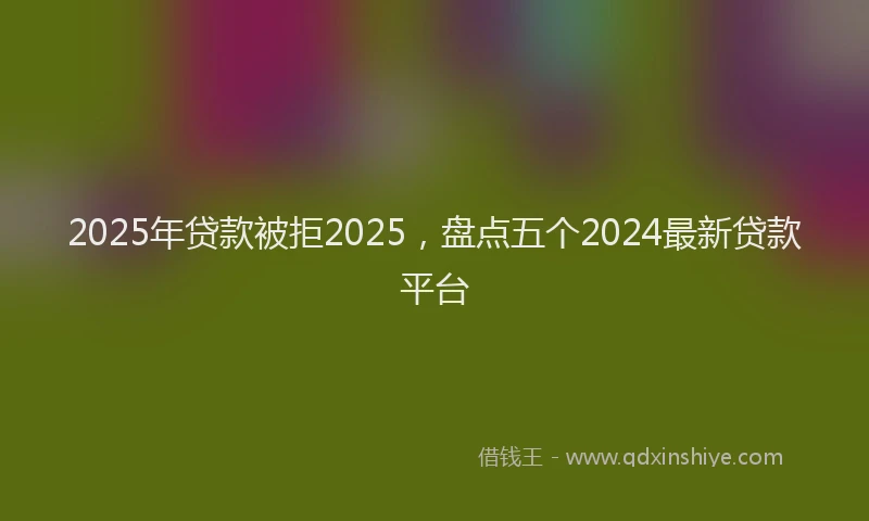 2025年贷款被拒2025，盘点五个2024最新贷款平台