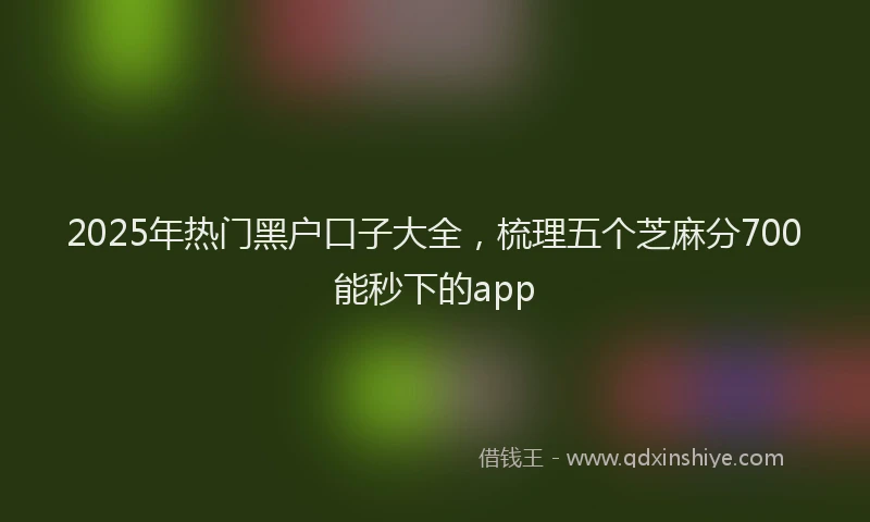 2025年热门黑户口子大全，梳理五个芝麻分700能秒下的app