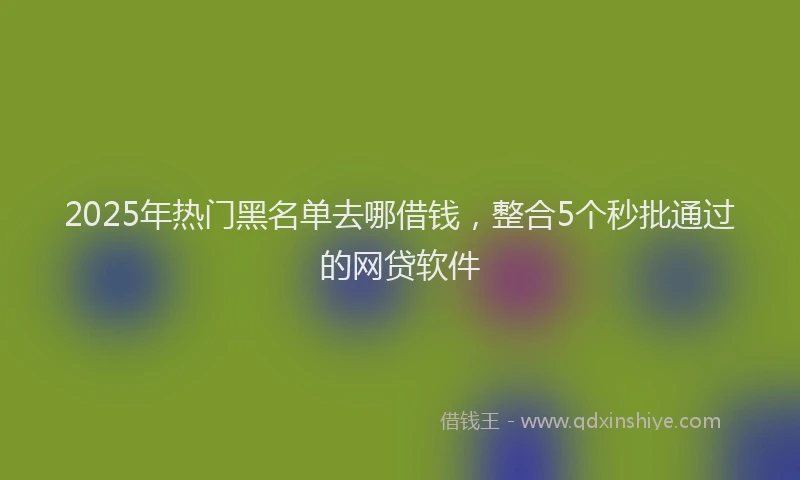 2025年热门黑名单去哪借钱，整合5个秒批通过的网贷软件