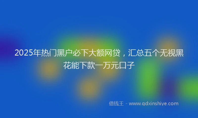 2025年热门黑户必下大额网贷，汇总五个无视黑花能下款一万元口子