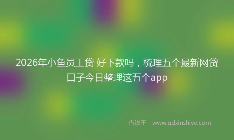 2026年小鱼员工贷 好下款吗，梳理五个最新网贷口子今日整理这五个app