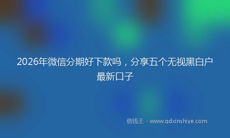 2026年微信分期好下款吗,分享五个无视黑白户最新口子