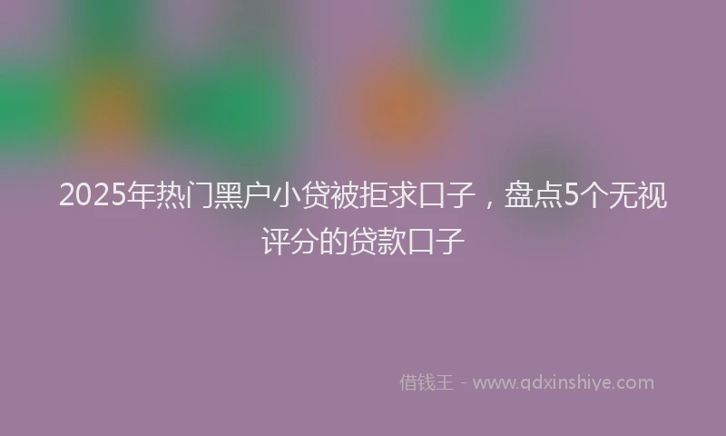 2025年热门黑户小贷被拒求口子,盘点5个无视评分的贷款口子
