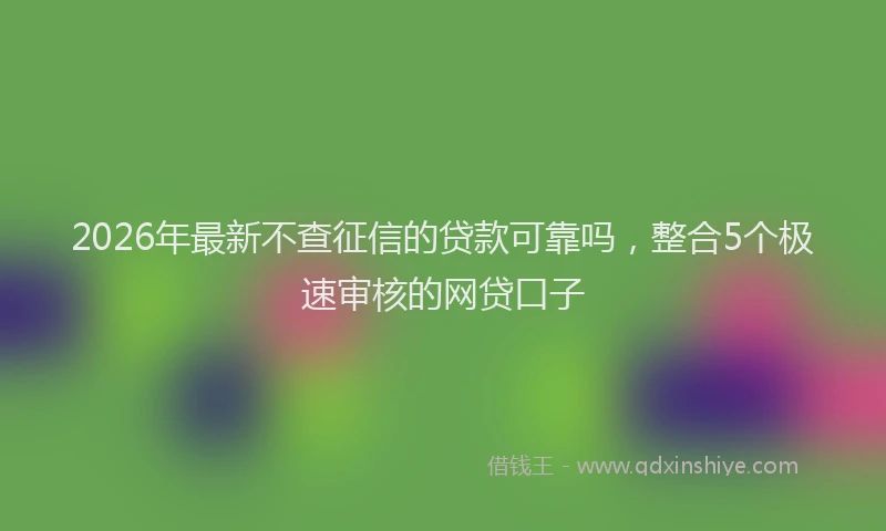 2026年最新不查征信的贷款可靠吗，整合5个极速审核的网贷口子