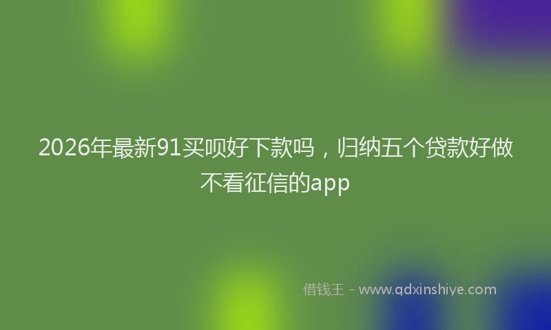 2026年最新91买呗好下款吗，归纳五个贷款好做不看征信的app