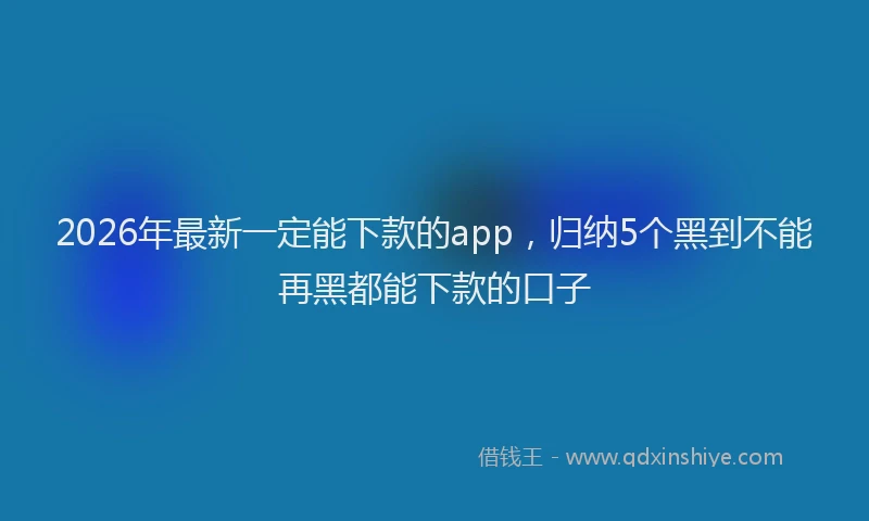 2026年最新一定能下款的app,归纳5个黑到不能再黑都能下款的口子