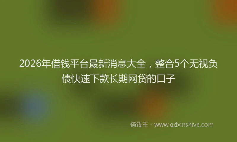 2026年借钱平台最新消息大全，整合5个无视负债快速下款长期网贷的口子