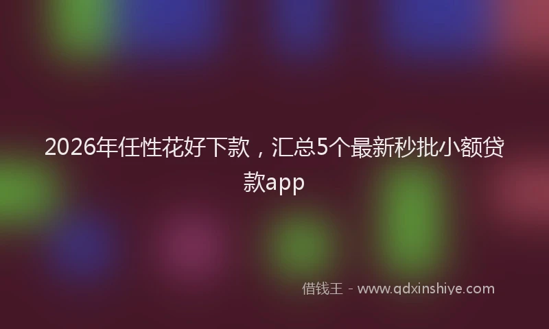 2026年任性花好下款,汇总5个最新秒批小额贷款app