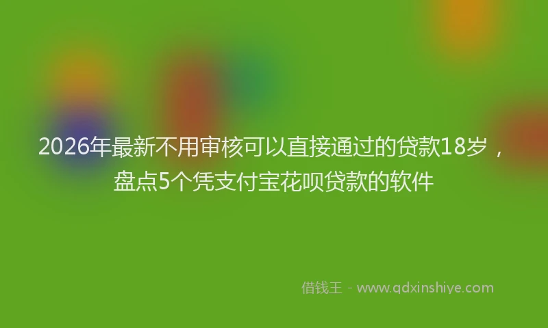 2026年最新不用审核可以直接通过的贷款18岁,盘点5个凭支付宝花呗贷款的软件