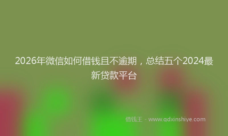 2026年微信如何借钱且不逾期，总结五个2024最新贷款平台