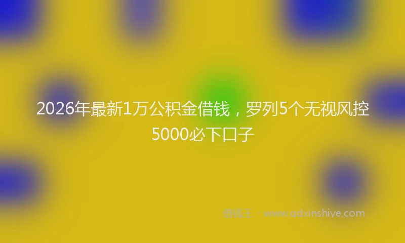 2026年最新1万公积金借钱，罗列5个无视风控5000必下口子
