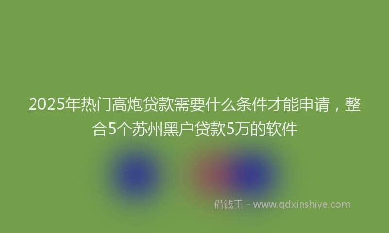 2025年热门高炮贷款需要什么条件才能申请,整合5个苏州黑户贷款5万的软件