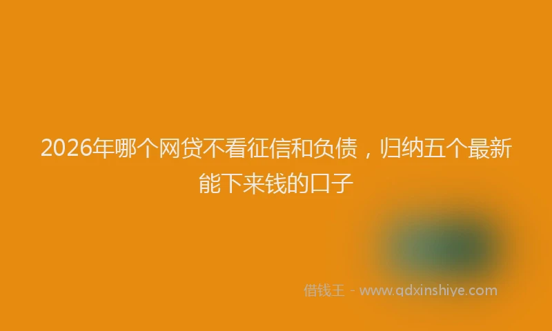 2026年哪个网贷不看征信和负债,归纳五个最新能下来钱的口子
