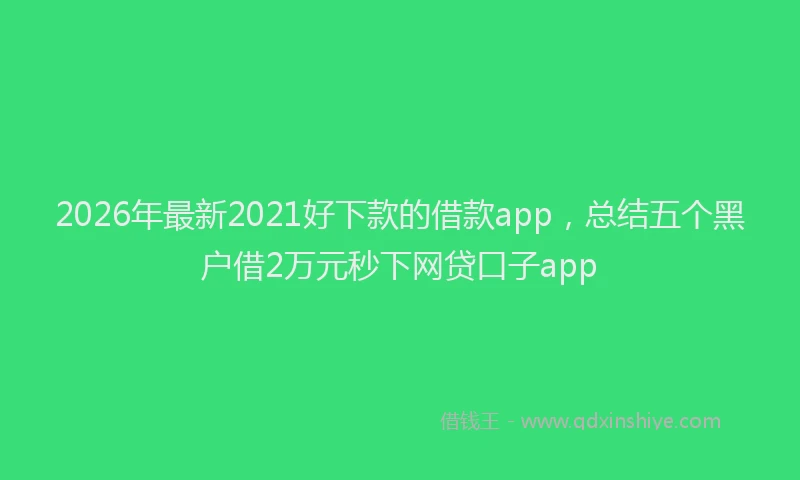 2026年最新2021好下款的借款app,总结五个黑户借2万元秒下网贷口子app