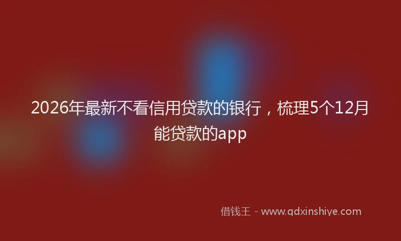 2026年最新不看信用贷款的银行,梳理5个12月能贷款的app