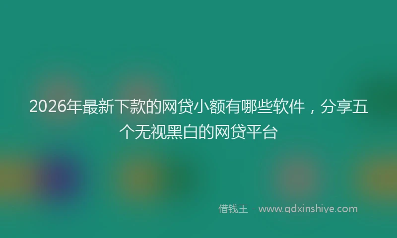 2026年最新下款的网贷小额有哪些软件,分享五个无视黑白的网贷平台