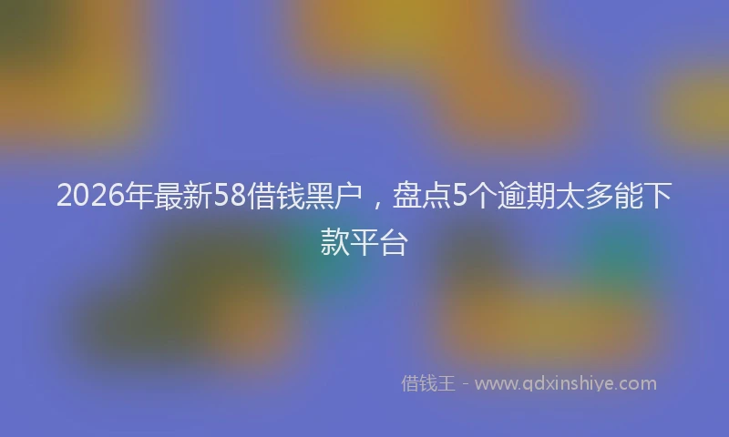 2026年最新58借钱黑户，盘点5个逾期太多能下款平台