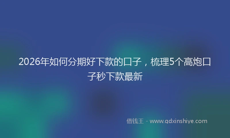2026年如何分期好下款的口子，梳理5个高炮口子秒下款最新