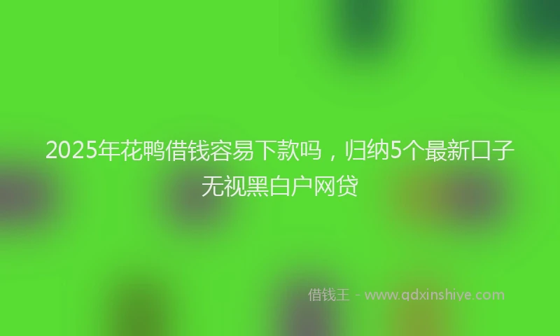 2025年花鸭借钱容易下款吗，归纳5个最新口子无视黑白户网贷