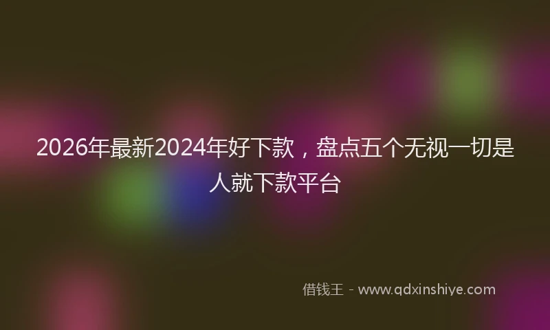 2026年最新2024年好下款,盘点五个无视一切是人就下款平台