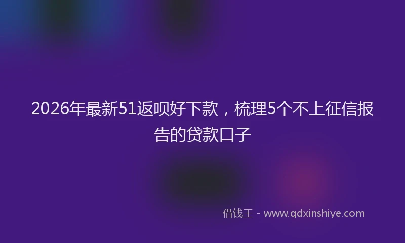2026年最新51返呗好下款，梳理5个不上征信报告的贷款口子