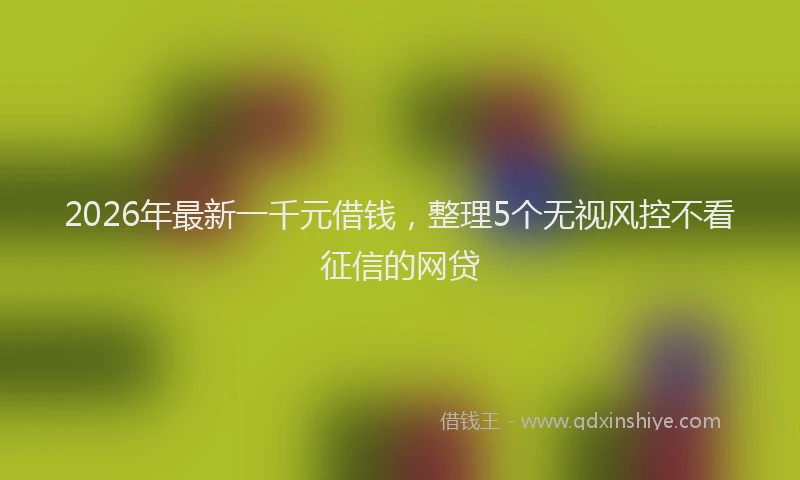 2026年最新一千元借钱，整理5个无视风控不看征信的网贷