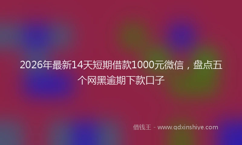 2026年最新14天短期借款1000元微信，盘点五个网黑逾期下款口子