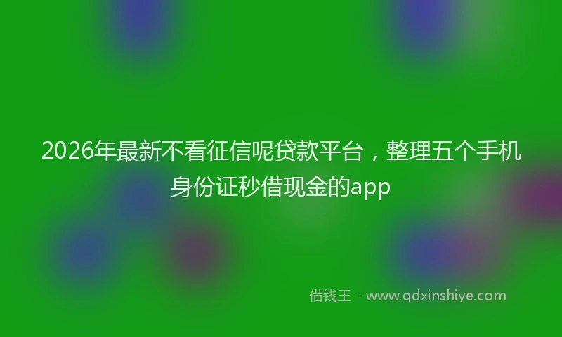 2026年最新不看征信呢贷款平台,整理五个手机身份证秒借现金的app