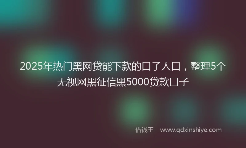 2025年热门黑网贷能下款的口子人口，整理5个无视网黑征信黑5000贷款口子