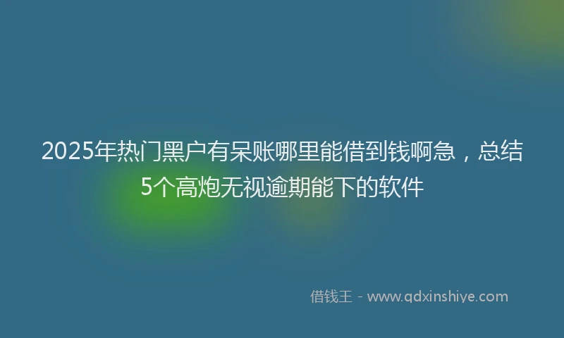 2025年热门黑户有呆账哪里能借到钱啊急,总结5个高炮无视逾期能下的软件